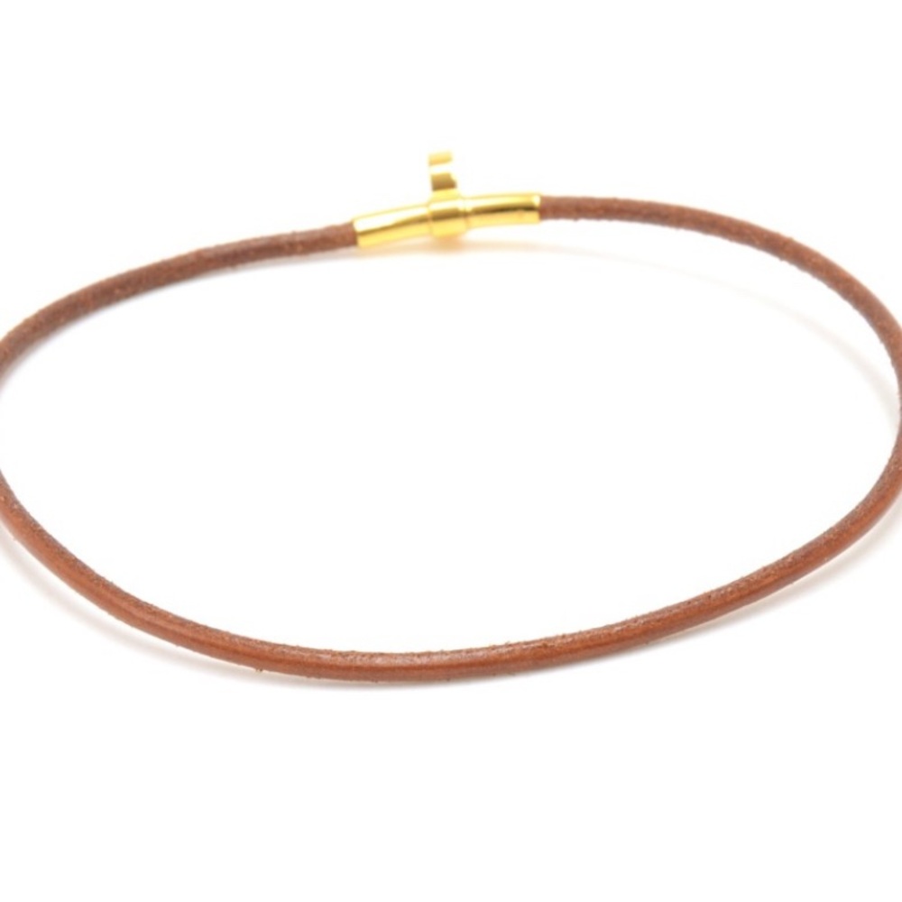 Hermès Kelly Lock Necklace Wrap Bracelet 1980 Vintage Hunter Leather Gold Plated - Picture 15 of 16
